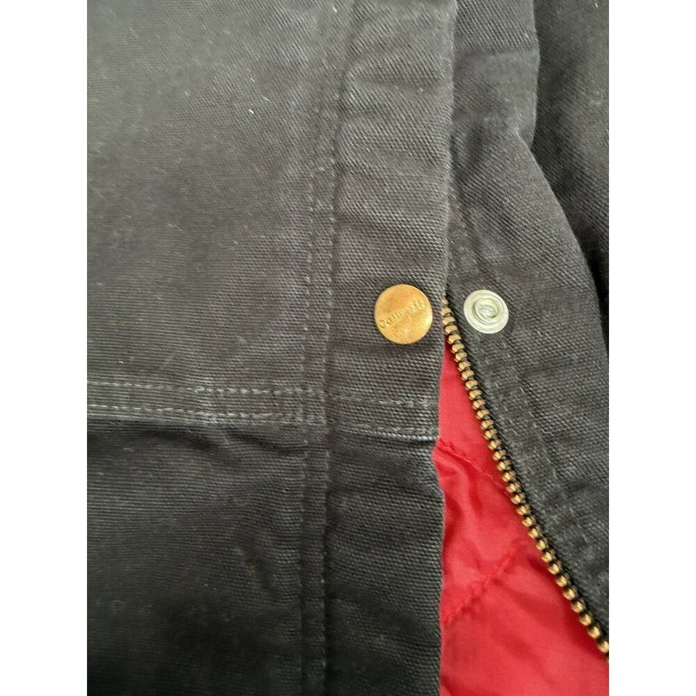 Carhartt  Black Bib Overalls With Quilt Insulation  Size 40x30 Thick Red Inside